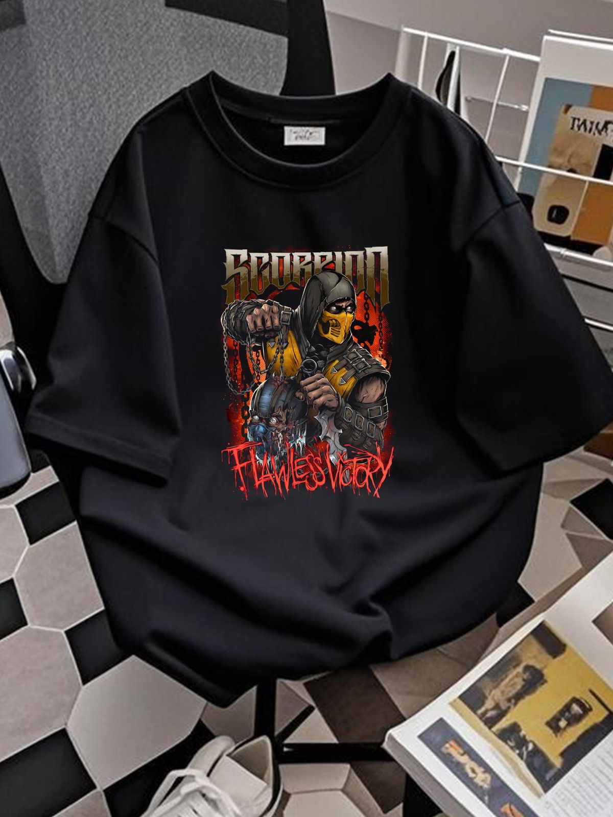 Mortal Kombat Scorpion Flawless Victory T-Shirt, Mortal Kombat Shirt Fan Gifts Designer Clothes Comfortable Breathable Unisex Soft Homme Graphic_viptrois.com