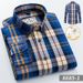 Men's Classic Check Long Sleeve Shirt – 100% Cotton Comfort Slim Fit Casual Shirt With Wrinkle-Resistant Wash_viptrois.com