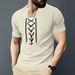Men's Waffle Casual Color Matching Drawstring Round Neck Short Sleeved T Shirt Top_viptrois.com