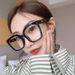 Square Hollow-Out Blue Light Blocking Glasses Rivet Frame For Women/Men Fashion Photoshoot Eyewear_viptrois.com