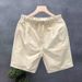 Luxury White Men's Summer Shorts Trendy Style Casual Five-Point Beach Pants_viptrois.com