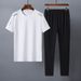 Men's Clothing Sportswear Suit Men's Summer New Short Sleeved Shirt Casual Loose Large Size Middle Aged And Elderly Cotton Dad Two Piece Suit_viptrois.com