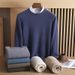 Nordmann High-End Men 100% Pure Cashmere Round Neck Simple Pullover Sweater Loose Warm Knitted Base Shirt_viptrois.com