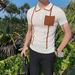 Men's Summer Knitted Contrast Color Lapel Polo Shirt Short Sleeve Breathable Ice Silk Cotton Blend Fashion Trend T-Shirt_viptrois.com