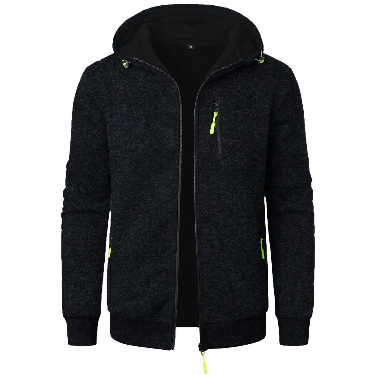 New Men's Sports Fitness Casual Jacquard Sweater Cardigan Hooded Jacket Knitted Cardigan_viptrois.com