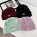 Korean Cute Dog Embroidered Girls in Autumn and Winter to Keep Warm, Show off Face, Small Ear Protector, Knitted_viptrois.com