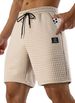 Mens Sweat Shorts Casual Stretch Elastic Waist Waffle Workout Gym Short 7 Inch Inseam Running Short With Pocket_viptrois.com