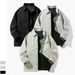 Men's Clothing Casual Suede Flannel Shirt Jacket With Pocket Details, Loose Fit Long Sleeve Lapel Coat For Spring & Autumn (Black, Light Green, Gray)_viptrois.com