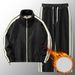 Men's Clothing Polar Fleece Stand Collar Sweater Jacket Winter Plus Velvet Thickened Sports Suit Men's Polar Fleece Warm Two Piece Suit Trendy_viptrois.com