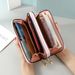 Wallet Card Cases Wallet Long Women's Double Layer Zipper Love Frosted Leather Mobile Phone Bag Women's Purse Large Capacity Wrist Clutch Bag_viptrois.com