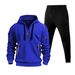 Men's Clothing Spot 220g Multi Zipper Pocket Men's Sports Suit Spring And Autumn Cross Border Plus Velvet Men's Pullover Two Piece Suit_viptrois.com