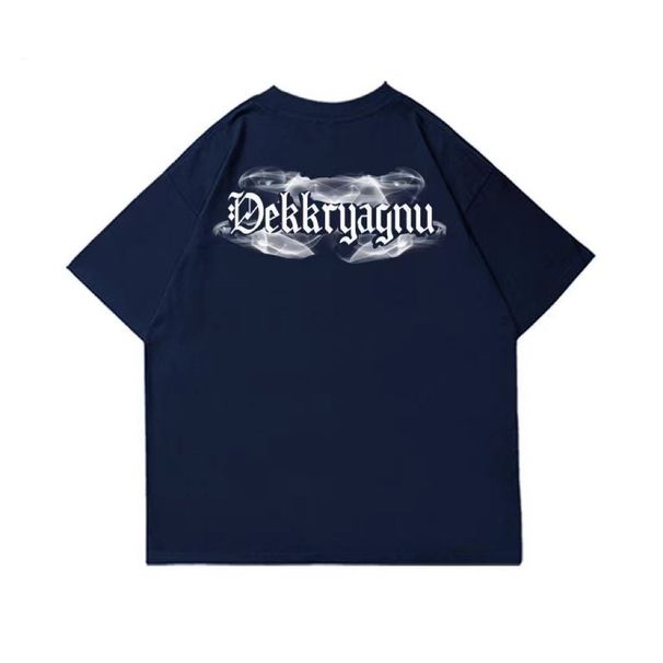 Vibe American Retro Heavy Cotton Short-sleeved Men's Summer Trendy Brand Ruffian Handsome Letter Printing Loose T-shirt Top_viptrois.com