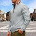 Men's Fleece-Lined Half-Zip Sweatshirt – Heavyweight Winter Pullover With Stand Collar, Loose Fit For Outdoor & Casual Wear_viptrois.com