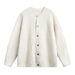 Men’s Cable-Knit V-Neck Cardigan – Oversized Streetwear Sweater With Soft Wool Blend (M-XXL, Anchorage Red/Milk White/Light Grey/Navy)_viptrois.com