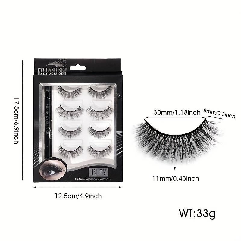 Stock eyeliner pencil false eyelash set 3D Mink hair volumizing European and American eye makeup_viptrois.com