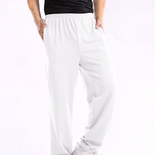 Men's Clothing New Men's Casual Trousers Men's Home Straight Sweatshirt Solid Color Loose Trousers_viptrois.com
