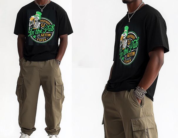 Men's Clothing Ireland Special St. Patrick's Day Men's Tops Printed Heavy Cotton Short Sleeved Loose 200g T Shirt Men_viptrois.com