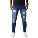 Men's Clothing Ripped Skinny Jeans Stretch Slim Pants_viptrois.com