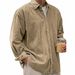2025 European And American Men's Casual Loose Solid Color Corduroy Lapel Shirt_viptrois.com