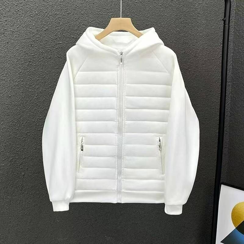 Men's Clothing Winter New Trend Thin Cotton Coat Men Loose Versatile Casual Hooded Solid Color Splicing Couple Jacket Men_viptrois.com
