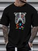 Halloween Costume XRay Skeleton Rib Heart Candy Adult T-Shirt Soft Casual Graphic Fashion Summer Comfortable Print Round Neck Short Sleeve Women Top Graphic Tees Top For Everyday Wear Stretched Designer Clothes Slightly Unisex Women Versatile_viptrois.com