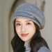 Beret For Women, Autumn Winter Fashionable Versatile Knitted Middle-aged Elderly Woolen Hat, Comfortable And Warm_viptrois.com