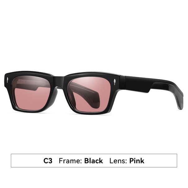 Men's Sunglasses Retro Square Frame Sunglasses Polarized Men's And Women's High End New Anti Ultraviolet Uv White Copper Pin_viptrois.com