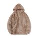 Winter Arctic Velvet Men's Cardigan, American Lazy Style, Loose Fit, Warm Top, Fleece Lined, Thick Hooded Fur Jacket_viptrois.com