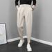 Men's Summer Thin Ice Silk Cropped Jogger Pants Casual Versatile Trendy Brand Velcro Harem Pants_viptrois.com