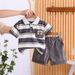 Boys' Dress 2025 Summer New Style Children's Baby Fashion Western Polo Shirt Short Sleeve Two Piece Set Trendy_viptrois.com