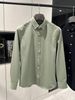 H Brand Men's Long-Sleeve Shirt Olive Green. The Fabric Is Thick Suitable For Wearing In Spring, Autumn, And Winter_viptrois.com