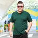 Men's Clothing summer breathable plus size short-sleeved v-neck t-shirt fat guy solid color extra large bottoming shirt 4XL_viptrois.com