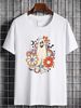 Retro Vintage Ghost Floral Pumpkin Halloween Womens Girls T-Shirt Stretched Stylish Unisex Soft Women Top Graphic Tees Top For Everyday Wear Graphic Comfortable Print Round Neck Short Sleeve Slightly Streetwear Designer Clothes Women Breathable Female_viptrois.com