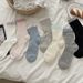 Boneless Socks Women's Korean Version Ins Color Matching Mid Tube Socks Spring And Summer Thin Hollow Tube Socks Pile Cotton Socks_viptrois.com
