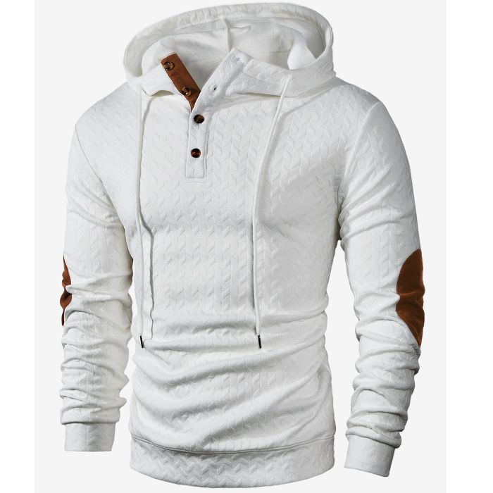 Men's Casual Hooded Pullover Sweatshirt With Color Block Design - Lightweight Polyester Streetwear For Everyday Comfort (S-2xl)_viptrois.com