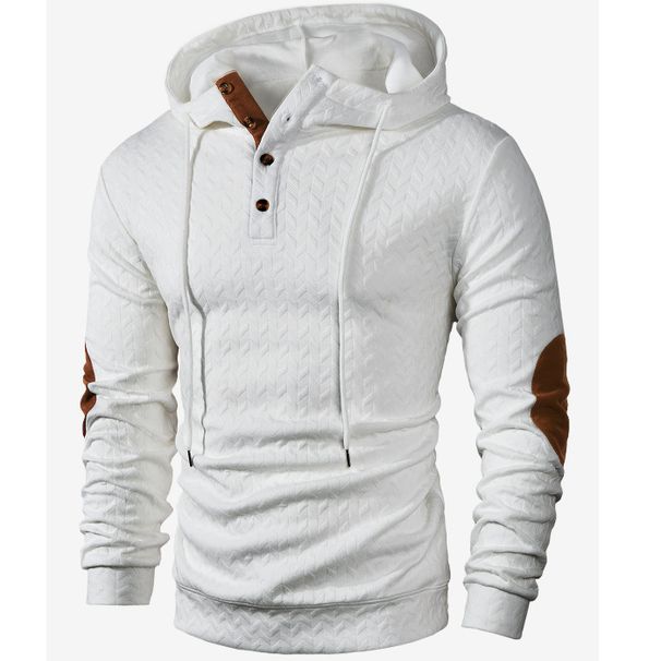 Men's Casual Hooded Pullover Sweatshirt With Color Block Design - Lightweight Polyester Streetwear For Everyday Comfort (S-2xl)_viptrois.com