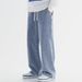 Men's Clothing Straight Jeans Spring And Summer Thin High Street Loose Wide Leg Pants Men's Long Pants_viptrois.com
