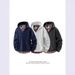 Unisex Contrast Panel Hoodie – Oversized Checkered Pullover With Layered Collar Design, Streetwear Essential For Couples & Individuals_viptrois.com