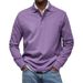 Classic Men's Long Sleeve Button-Down Shirt - Breathable Polyester, Slim Fit, Versatile Solid Colors For Casual & Office Wear_viptrois.com