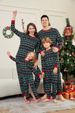 Christmas tree stripes full of flowers Christmas family clothing printed home clothes pajamas_viptrois.com