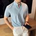 New Summer Men's Short-sleeved Shirt Chinese Stand-up Collar Thin Shirt Cool Elastic Slim-fitting Men's Half-sleeved Shirt_viptrois.com