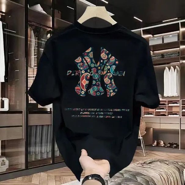Summer New Trendy Brand Loose-fitting Top, Korean Style Casual Versatile Men's Short-sleeve T-shirt, Pure Cotton, Light_viptrois.com