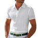 Men's New Summer Polo Shirt Button Waffle T-shirt Sports Polo Shirt Tops_viptrois.com