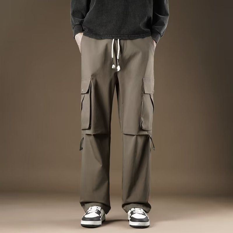 Men's Clothing Assault Pants Men Autumn Waterproof Mesh Loose Wide Leg Overalls High Street Straight Casual Trousers_viptrois.com