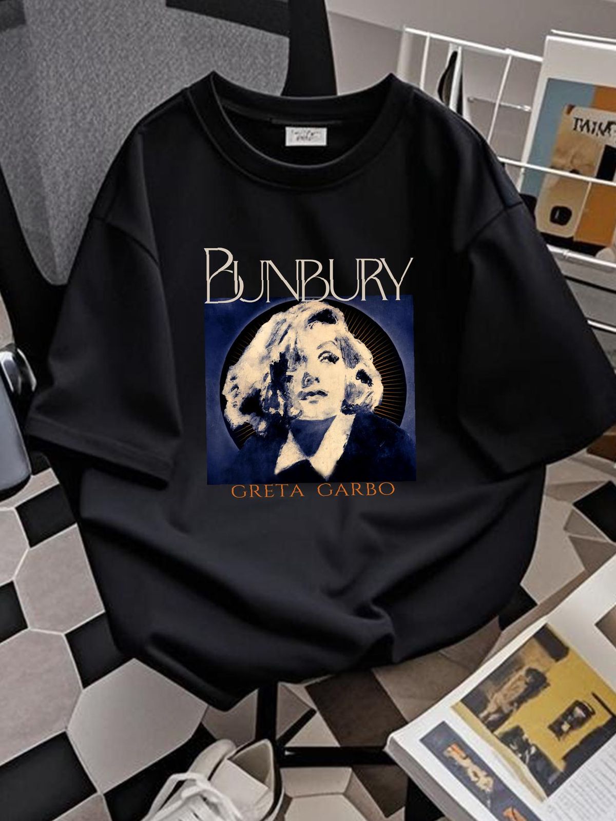 Retro BUNBURY Greta Garbo Shirt Short Sleeve Black Unisex Size S-5XL NE1961 Stretched Fashion Breathable Graphic Soft Streetwear Designer Clothes_viptrois.com