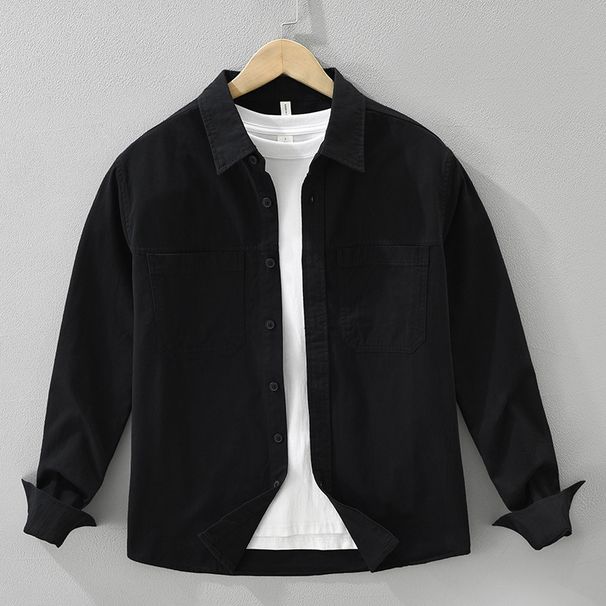 New Workwear Long Sleeved Shirt For Men, Fashionable And Versatile, Artistic And Casual Loose Top_viptrois.com