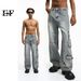 EF JEANS | 2023 New American Retro Street Niche Trendy Big Pocket Design Loose Tooling Jeans_viptrois.com
