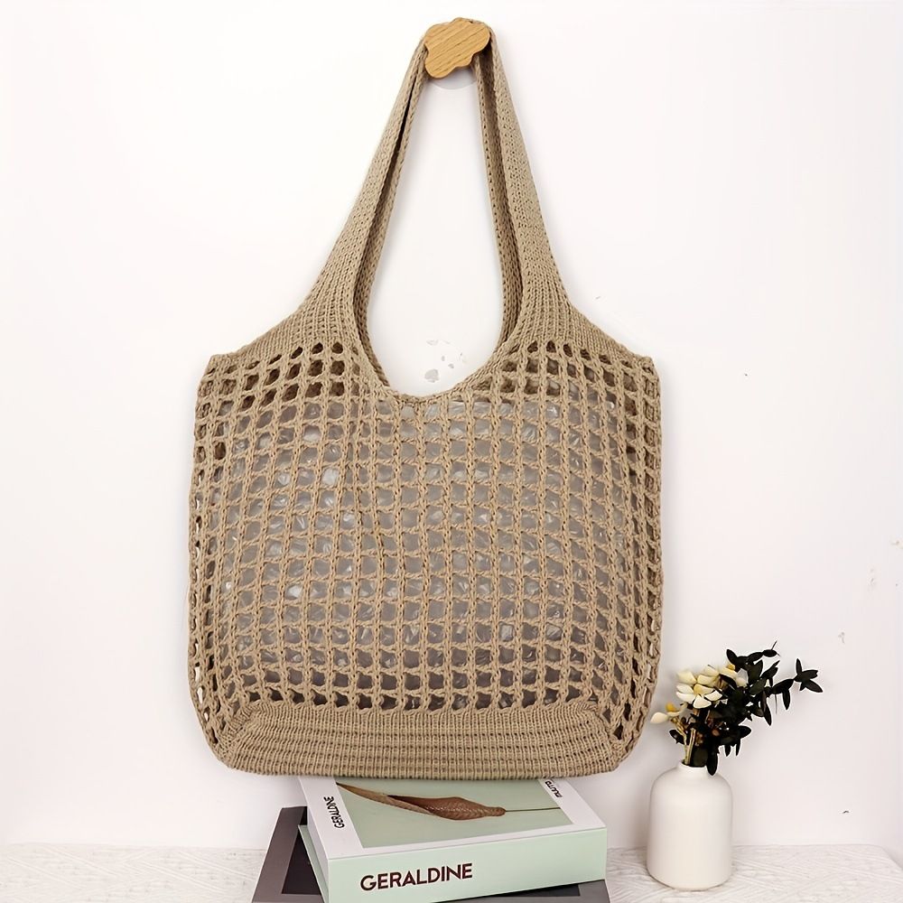 vacation Handbag Beach Vacation Gender Free Simple Knitted Women's Bag Woven Bag Straw Bag_viptrois.com