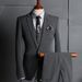 Men's Slim Fit Business Suit Set - 3 Piece Formal Blazer Vest & Pants For Wedding Office Casual (Black, Gray, Blue)_viptrois.com