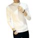 Pure Autumn Winter Sweater Mid-Neck Trendy Men's Fleece-Lined Thickened Base Shirt Slim Fit Half-High Neck Knitwear_viptrois.com